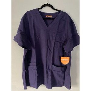NWT men's Urban short sleeve v neck scrubs top royal blue size x-large